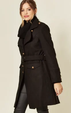 Brand new ???? De La Creme Fashions Naomi Black High Neck Belted ???? Coat ???? -De La Creme Fashions Shop unnamed file 1008