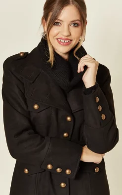 Brand new ???? De La Creme Fashions Naomi Black High Neck Belted ???? Coat ???? -De La Creme Fashions Shop unnamed file 1009