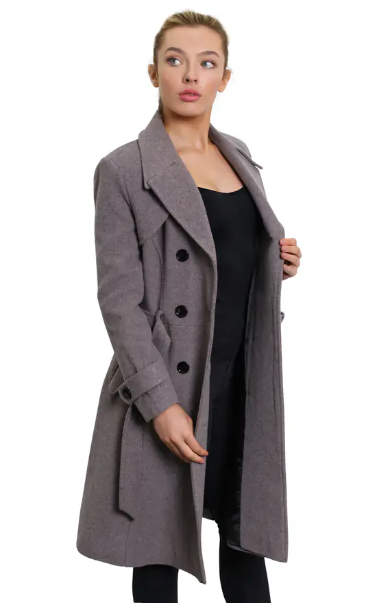 Budget ???? De La Creme Fashions Amber Mid Grey Double Breasted Trench ???? Coat ???? 4 Budget ???? De La Creme Fashions Amber Mid Grey Double Breasted Trench ???? Coat ???? - Image 2