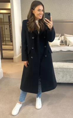 Budget ✨ Anastasia Fashions Anastasia Black ???? Womens Wool Cashmere Double Breasted Winter ???? Coat ????