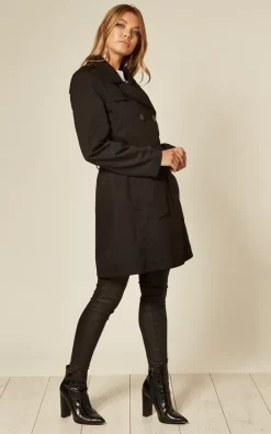 Brand new ???? De La Creme Fashions Rachel Black Military Belted Trench ???? Coat ???? -De La Creme Fashions Shop unnamed file 1034