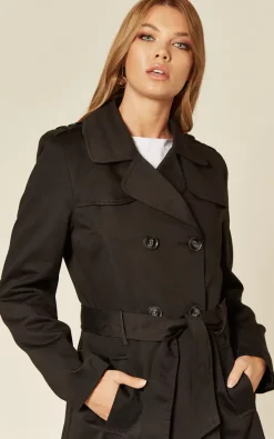 Brand new ???? De La Creme Fashions Rachel Black Military Belted Trench ???? Coat ???? -De La Creme Fashions Shop unnamed file 1035