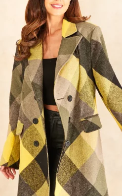 Best reviews of ???? Chekani Double Breasted Long ???? Coat In Yellow Black Check ✔️ -De La Creme Fashions Shop unnamed file 1043