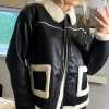 Promo ???? ANGELEYE Faux Leather Aviator Jacket In Black With White Teddy Faux Fur Lining ???? -De La Creme Fashions Shop unnamed file 105