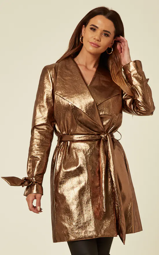 Best deal ???? Belles Of London The Harper Faux Leather Trench ???? Coat In Copper ???? 3 Best deal ???? Belles Of London The Harper Faux Leather Trench ???? Coat In Copper ????