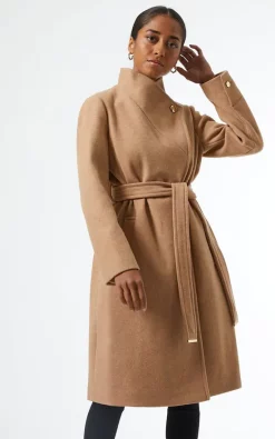 Cheap ???? Anastasia Fashions Anastasia Camel Belted High Neck Winter ???? Coat ????