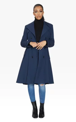 Best reviews of ???? De La Creme Fashions Spring/Summer Double Breasted Trench Mac ???? Coat (Navy) ????