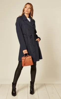 Brand new ???? De La Creme Fashions Rachel Navy Military Belted Trench ???? Coat ????