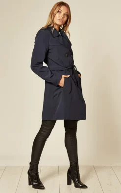 Brand new ???? De La Creme Fashions Rachel Navy Military Belted Trench ???? Coat ???? -De La Creme Fashions Shop unnamed file 1117