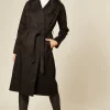 Cheap ???? De La Creme Fashions Louise Black Wrap Around Duster Trench ???? Coat ????