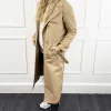 Best Pirce ✨ Mychicwardrobe Serena Long Trench ???? Coat In Beige ????