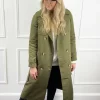 Buy ???? Mychicwardrobe Serena Long Trench ???? Coat In Khaki Green ????