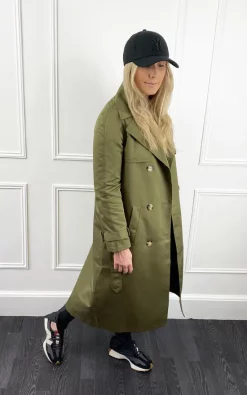 Buy ???? Mychicwardrobe Serena Long Trench ???? Coat In Khaki Green ???? -De La Creme Fashions Shop unnamed file 1148