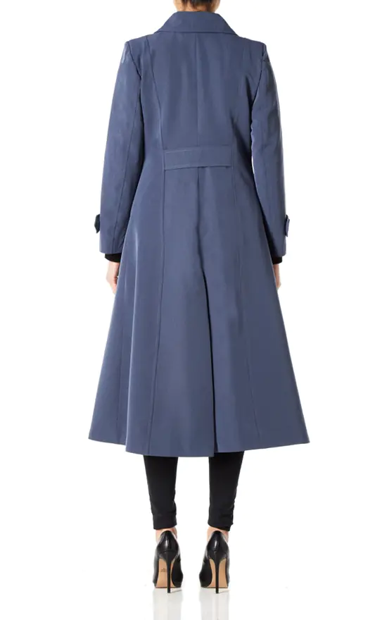 Brand new ???? De La Creme Fashions Phoebe Navy Button Down Long Mac ???? 5 Brand new ???? De La Creme Fashions Phoebe Navy Button Down Long Mac ???? - Image 3