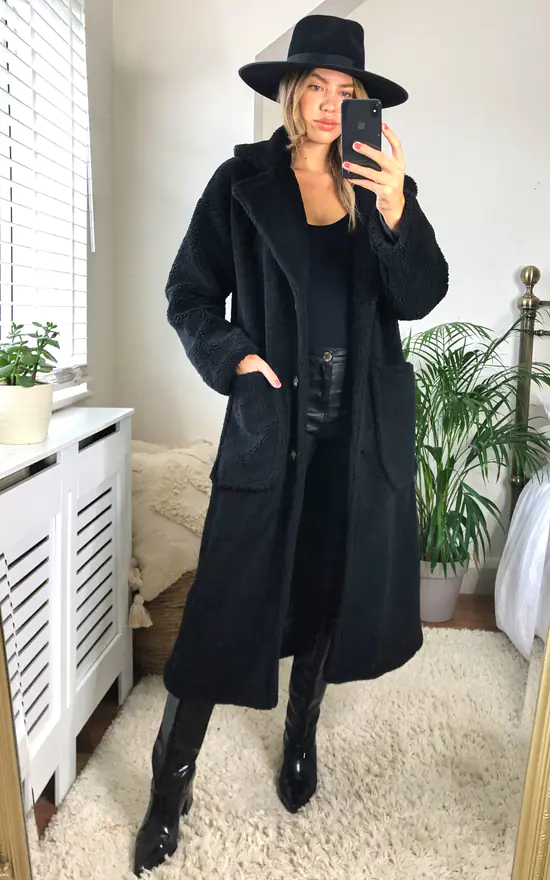 Buy ???? Gini London Black Longline Teddy ???? Coat ⭐ 3 Buy ???? Gini London Black Longline Teddy ???? Coat ⭐