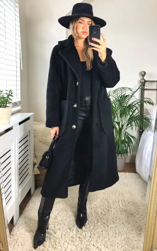 Buy ???? Gini London Black Longline Teddy ???? Coat ⭐ 4 Buy ???? Gini London Black Longline Teddy ???? Coat ⭐ - Image 2