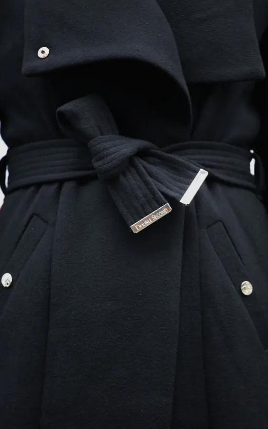 Hot Sale ???? Double Second Black Wool Blend Wrap ???? Coat ❤️ 6 Hot Sale ???? Double Second Black Wool Blend Wrap ???? Coat ❤️ - Image 4