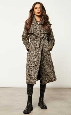 Best Pirce ???? Religion Long Line Waterfall Animal Print Wool Mix ???? Coat With Belt ???? -De La Creme Fashions Shop unnamed file 1193