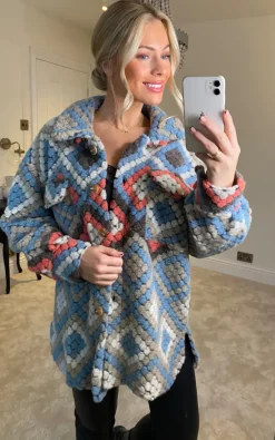 Best deal ???? HOXTON GAL Oversized Long Sleeves Wool ???? Coat With Pocket Details In Blue And Pink ???? -De La Creme Fashions Shop unnamed file 1201