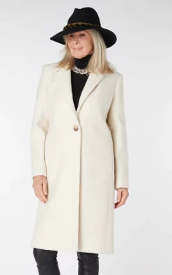 Budget ???? Helene Berman Longline One Button ???? Coat In Black And White Check ????