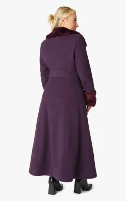 Coupon ⭐ De La Creme Fashions Alexa Purple Wool Blend Military Faux Fur Trim Maxi ???? Coat ???? -De La Creme Fashions Shop unnamed file 1221