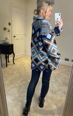 Best Pirce ???? HOXTON GAL Oversized Long Sleeves Wool ???? Coat With Pocket Details In Blue And Brown ???? -De La Creme Fashions Shop unnamed file 1250