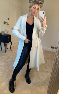 Deals ???? Hearts And Roses London Jayda White Swing ???? Coat ????