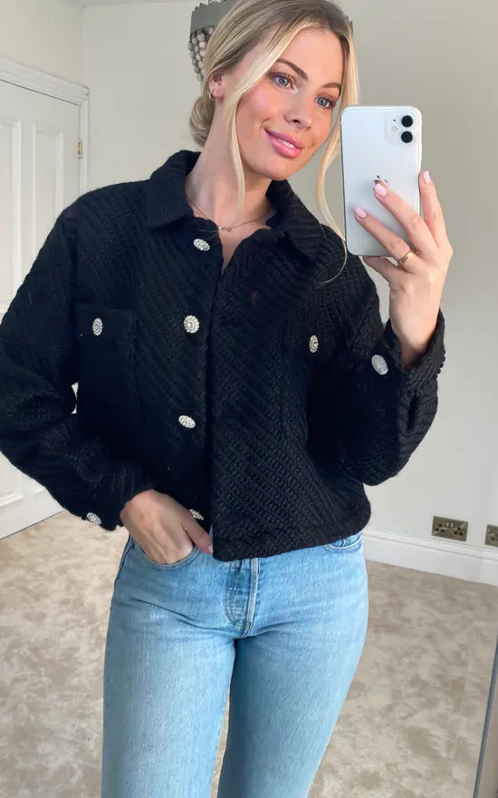 Best Sale ???? Malissa J Collection Cropper Boucle Jacket Black ???? 3 Best Sale ???? Malissa J Collection Cropper Boucle Jacket Black ????