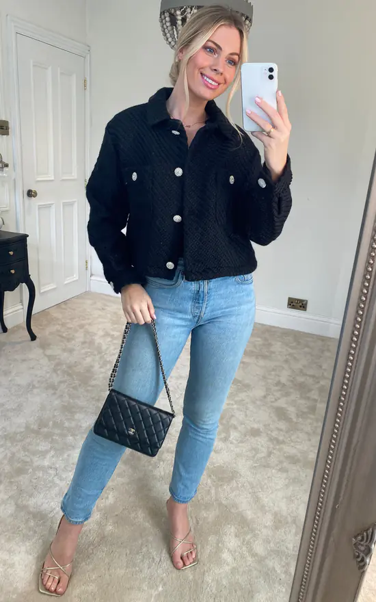 Best Sale ???? Malissa J Collection Cropper Boucle Jacket Black ???? 4 Best Sale ???? Malissa J Collection Cropper Boucle Jacket Black ???? - Image 2