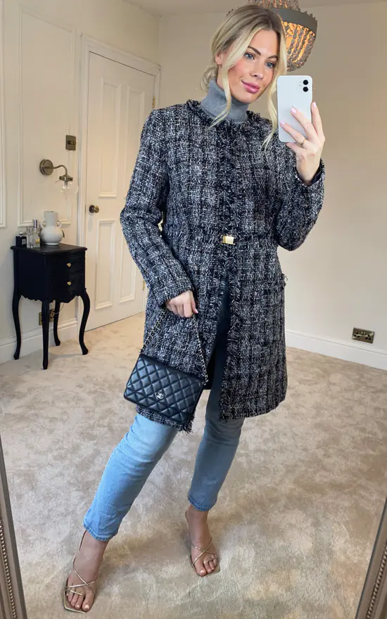 Discount ???? Anastasia Fashions Grey ???? Womens Fringed Belted Winter ???? Coat ???? 4 Discount ???? Anastasia Fashions Grey ???? Womens Fringed Belted Winter ???? Coat ???? - Image 2