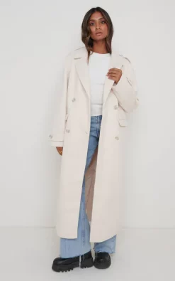 Best Sale ???? Pretty Lavish Harice Oversized Tailored ???? Coat Cream ????