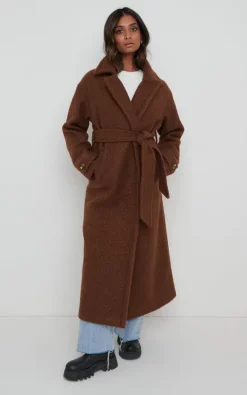 Wholesale ❤️ Pretty Lavish Grayson Boucle Oversized ???? Coat Brown ????