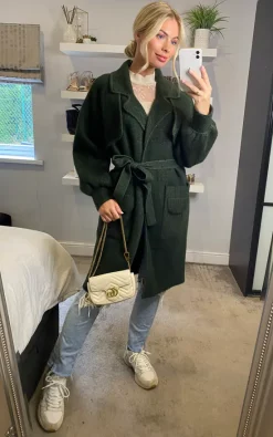 Best reviews of ???? ANGELEYE Fluffy Soft ???? Coat In Striped Green ❤️