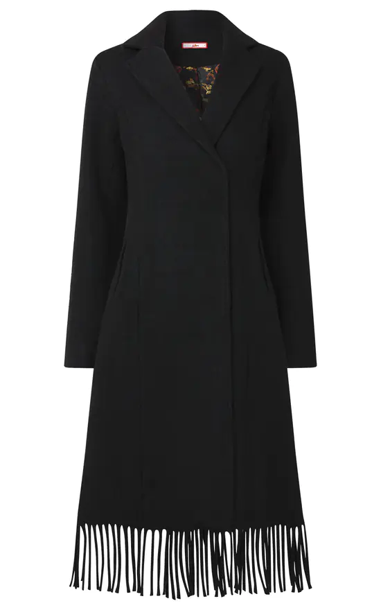 Cheap ???? Joe Browns Fabulous Fringed Hem ???? Coat In Black ✨ 4 Cheap ???? Joe Browns Fabulous Fringed Hem ???? Coat In Black ✨ - Image 2
