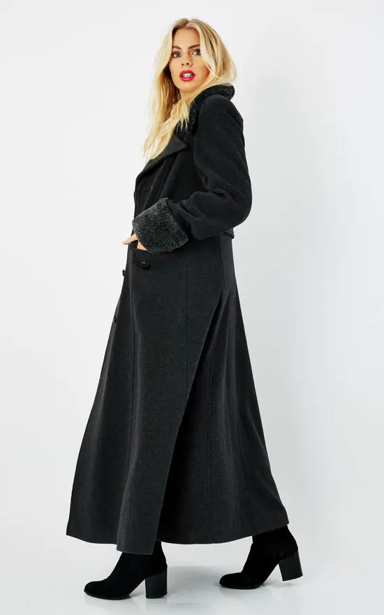 Discount ✔️ De La Creme Fashions Alexa Grey Military Faux Fur Trim Maxi ???? Coat ???? 4 Discount ✔️ De La Creme Fashions Alexa Grey Military Faux Fur Trim Maxi ???? Coat ???? - Image 2