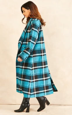 New ???? Chekani Double Breasted Long ???? Coat In ???? Coat In Blue Black Check ???? -De La Creme Fashions Shop unnamed file 1320