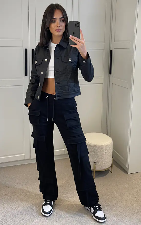 Buy ❤️ JMOJO ???? Coated Denim Jacket Black ???? 6 Buy ❤️ JMOJO ???? Coated Denim Jacket Black ???? - Image 4