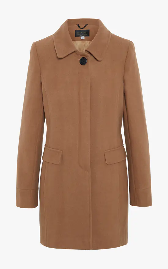 Best deal ⭐ De La Creme Fashions Camel Wool Blend Hip Length Covert ???? Coat ???? 6 Best deal ⭐ De La Creme Fashions Camel Wool Blend Hip Length Covert ???? Coat ???? - Image 4