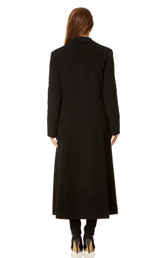 Outlet ???? De La Creme Fashions Simone Black Slim Fit Long ???? Coat ???? 5 Outlet ???? De La Creme Fashions Simone Black Slim Fit Long ???? Coat ???? - Image 3