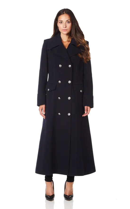 Outlet ???? De La Creme Fashions Carmelle Navy Double Breasted Maxi ???? Coat ???? 4 Outlet ???? De La Creme Fashions Carmelle Navy Double Breasted Maxi ???? Coat ???? - Image 2