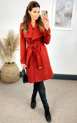 Hot Sale ???? Anastasia Fashions Large Collar Belted Wrap Winter ???? Coat In Dark Red ???? -De La Creme Fashions Shop unnamed file 1344