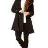 Cheap ???? De La Creme Fashions Samantha Black Shawl Hooded ???? Coat ????