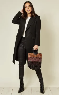 Deals ⭐ Hearts And Roses London Long A Line ???? Coat With Lapel Collar In Black ???? -De La Creme Fashions Shop unnamed file 1367