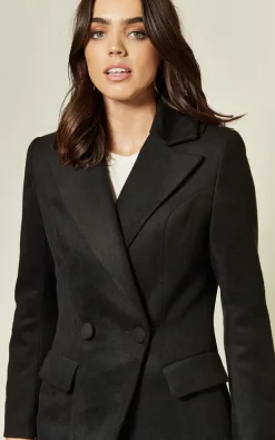 Deals ⭐ Hearts And Roses London Long A Line ???? Coat With Lapel Collar In Black ???? -De La Creme Fashions Shop unnamed file 1369