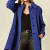 Cheapest ❤️ De La Creme Fashions Lisa Royal Blue Wool & Cashmere Swing ???? Coat ????