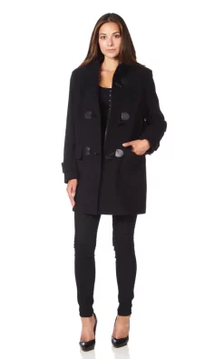 Cheapest ???? De La Creme Fashions Andrea Black Duffle ???? Coat ????