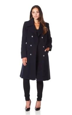 Best deal ❤️ De La Creme Fashions Katrina Navy Military Midi ???? Coat ⭐