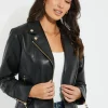 Outlet ???? Threadbare Black Classic Pu Biker Jacket ????