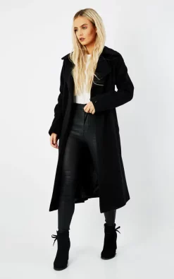 Coupon ???? De La Creme Fashions Diana Black Wrap Around Duster ???? Coat ????