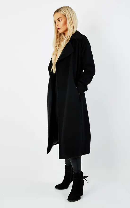 Coupon ???? De La Creme Fashions Diana Black Wrap Around Duster ???? Coat ???? 4 Coupon ???? De La Creme Fashions Diana Black Wrap Around Duster ???? Coat ???? - Image 2